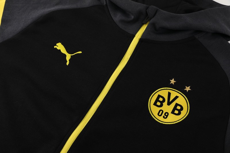 2024 Dortmund Black Hoodie Jacket Kit Set Football Team Shirt Sports Fashion