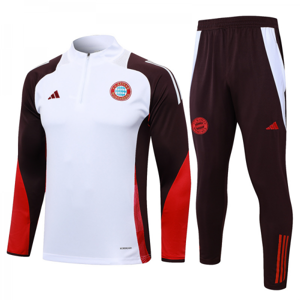 24/25 Bayern Munich White Long-sleeved half-pull training kit Football team kit