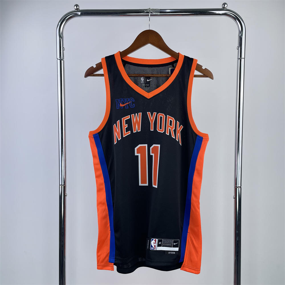 NBA New York Knicks V-Neck City Edition Black jersey BRUNSON#11 S-XXL