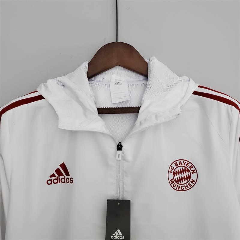 2022 Bayern Munich Windbreaker White Sport Unifom jersey Sport Unifom