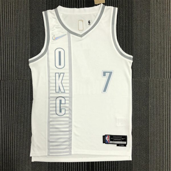 NBA Oklahoma City Thunder V-Neck White 75th Anniversary Jersey ANTHONY#7 S-XXL