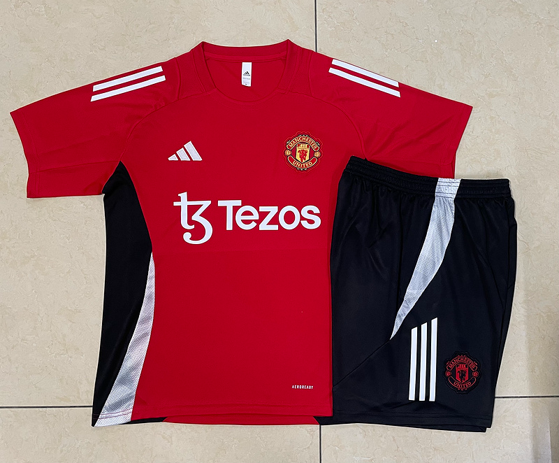 24/25 Manchester United Red Training Set Shirt and Shorts