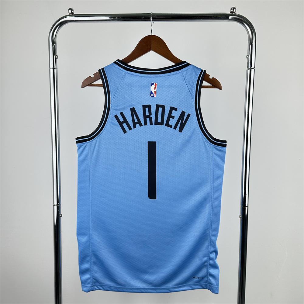 NBA Los Angeles Clippers 24/25 City Edition Round Neck Blue Jersey HARDEN#1 S-XXL