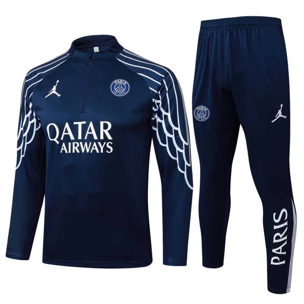 202526 Paris royal blue Long-sleeved half-pull training kit Football team kit