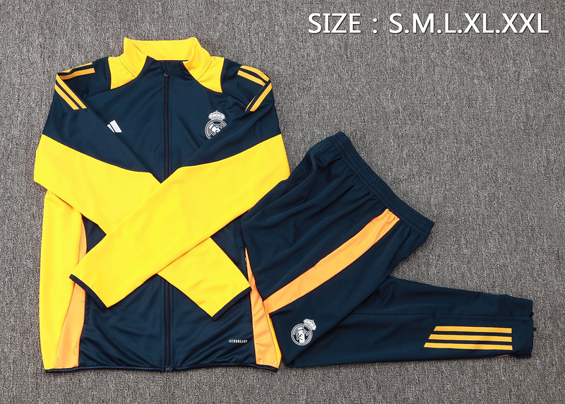 2024/25 Real Madrid Blue Jacket Training Suit Set Football Team Shirt Sports Fashion