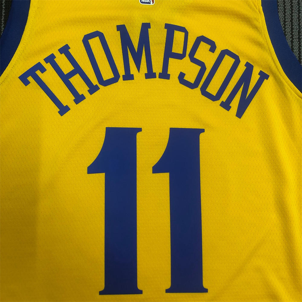 NBA Golden State Warriors V-Neck Yellow Jersey THOMPSON#11 S-XXL
