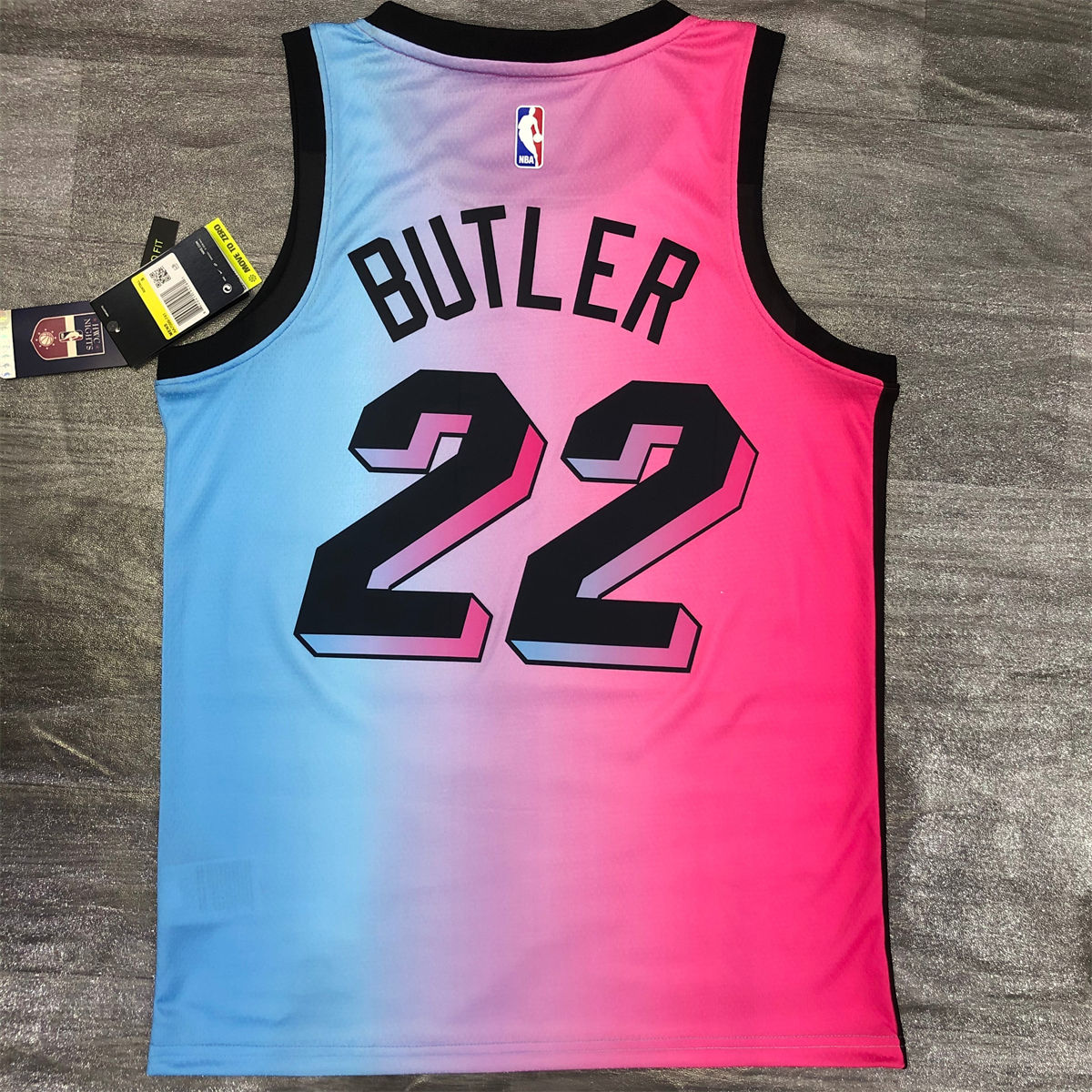 NBA Miami Hearts round neck Gradient Jersey BUTLER#22 S-XXL