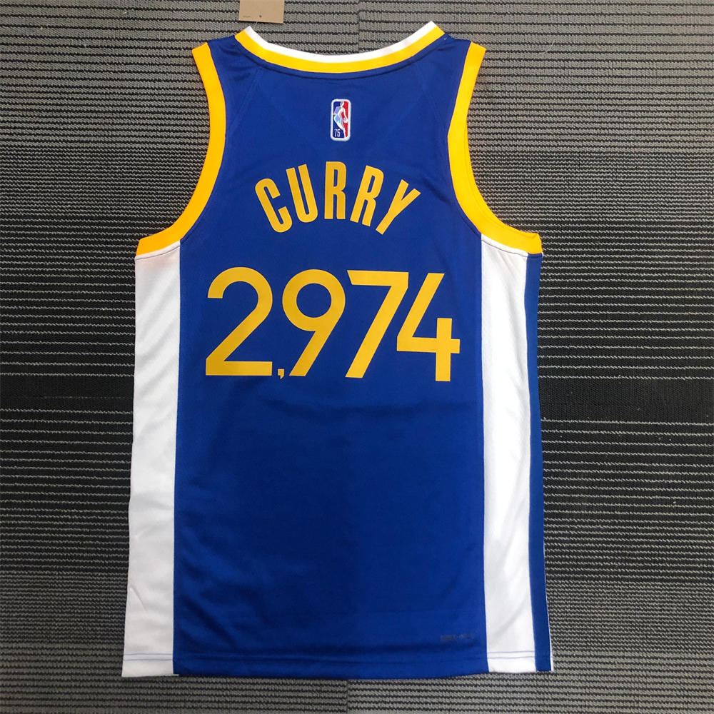 NBA Golden State Warriors V-Neck 75th anniversary Jersey CURRY#2974 S-XXL