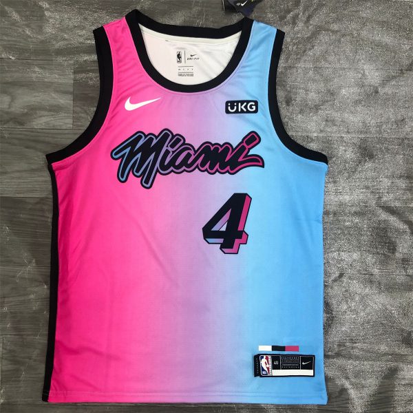 NBA Miami Hearts round neck Gradient Jersey OLADIPO#4 S-XXL