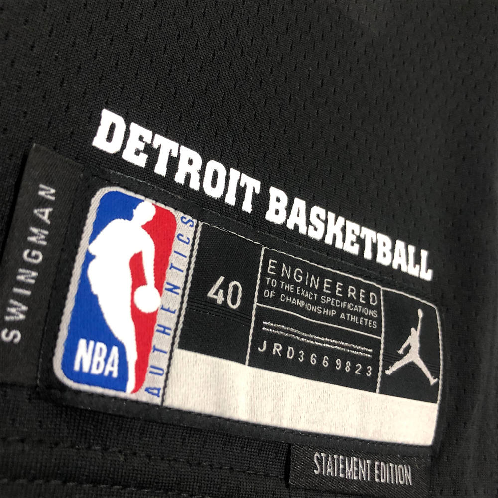NBA Detroit PIstons Round Neck JORDAN Edition Black jersey CUNNINGHAM#2 S-XXL