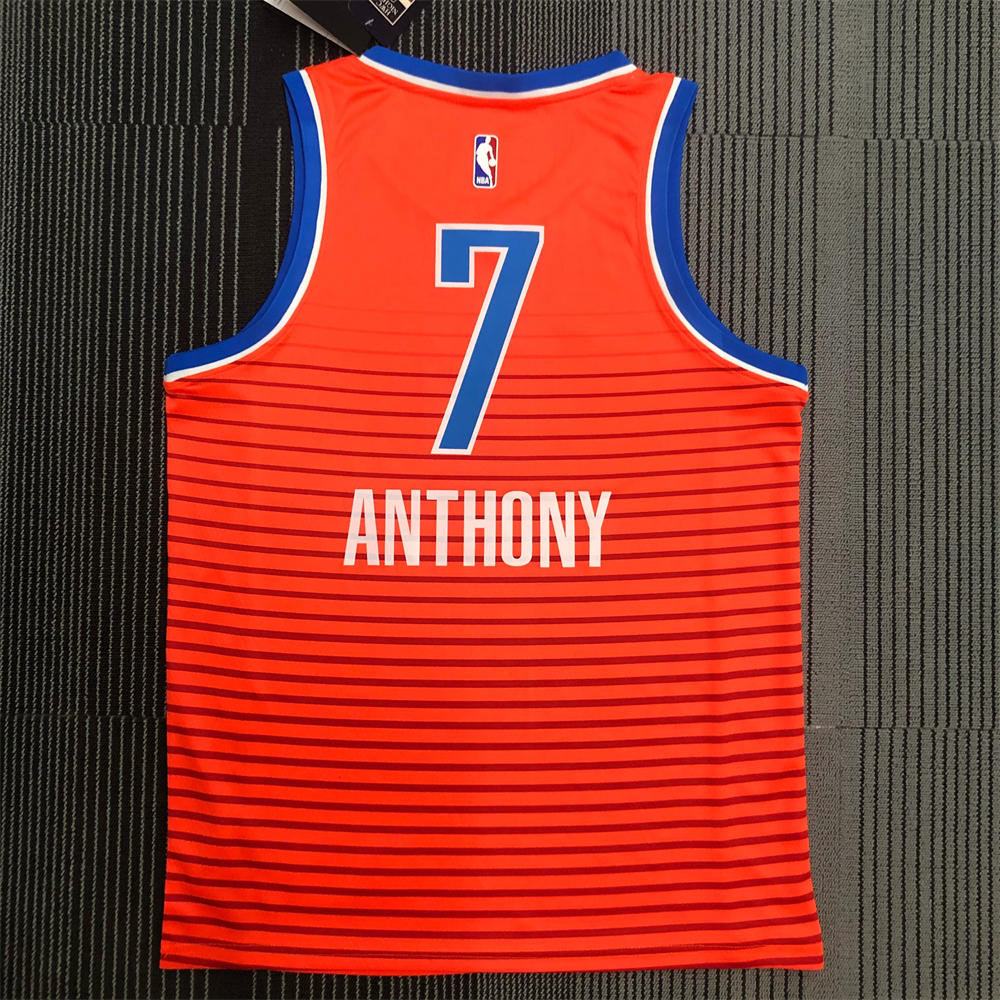 NBA Oklahoma City Thunder V-Neck Orange Jersey ANTHONY#7 S-XXL