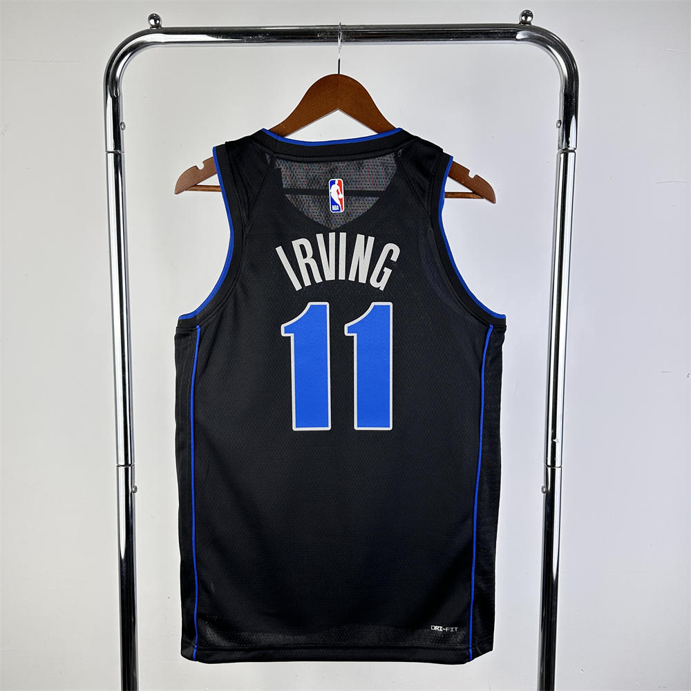NBA Dallas Mavericks 2024 V-Neck Black Jersey IRVING#11 S-XXL