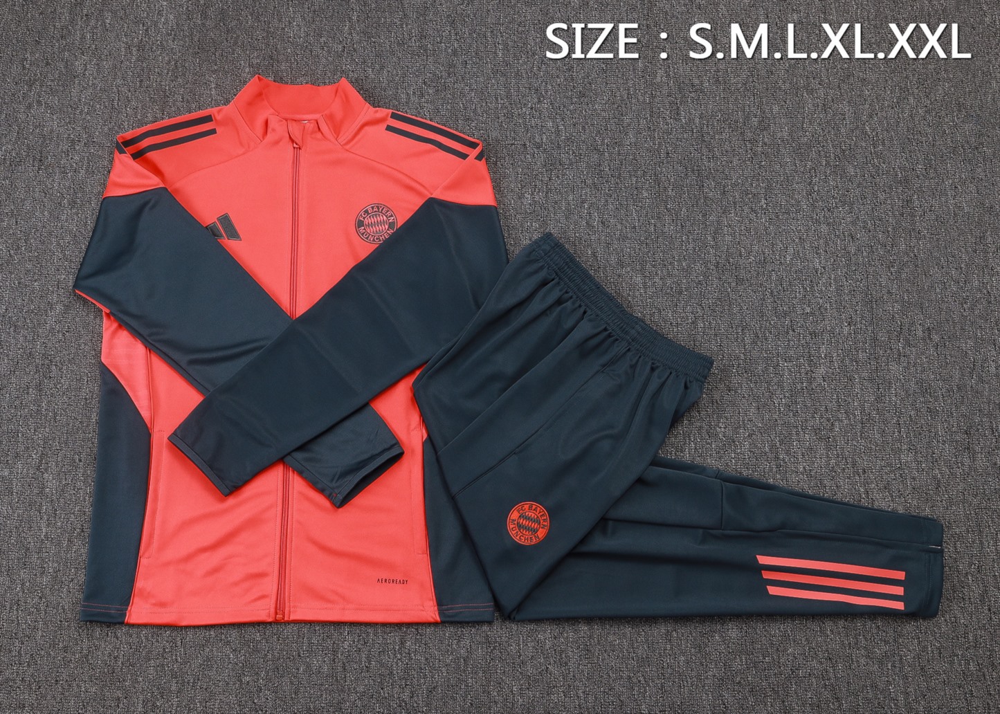 2025/26 Bayern Munich orange Jacket Training Suit Set Football Team Shirt Sports Fashion