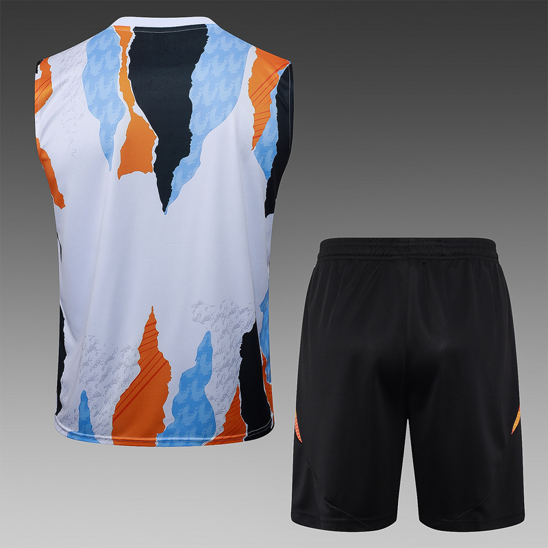24/25 Real Madrid Blue yellow white Training Set Shirt and Shorts