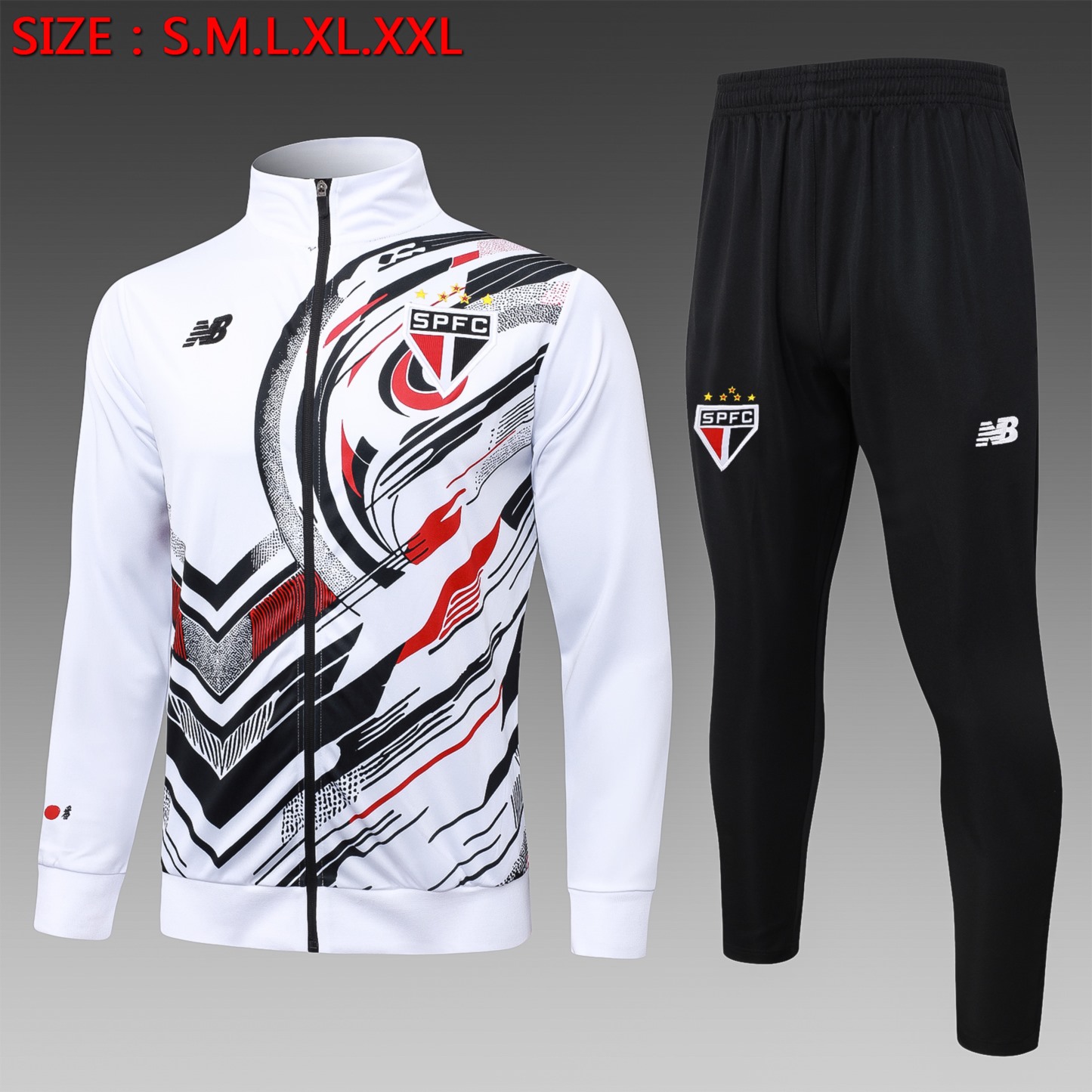 2025/26 Sao Paulo white Jacket Training Suit Set Football Team Shirt Sports Fashion
