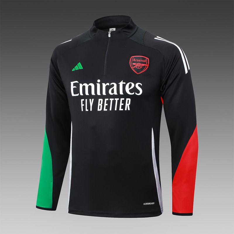 24/25 Arsenal Black Long-sleeved half-pull training kit Football team kit