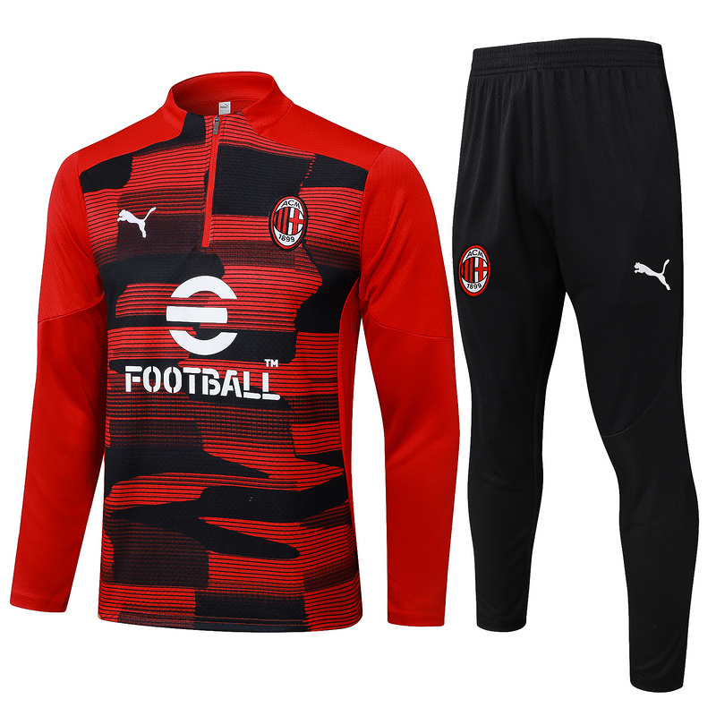 24/25 AC Milan Red Long-sleeved half-pull training kit Football team kit