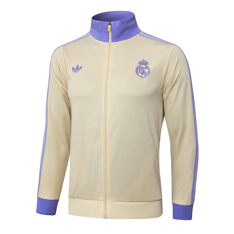 2024/25 Real Madrid Apricot Jacket Training Suit Set Football Team Shirt Sports Fashion