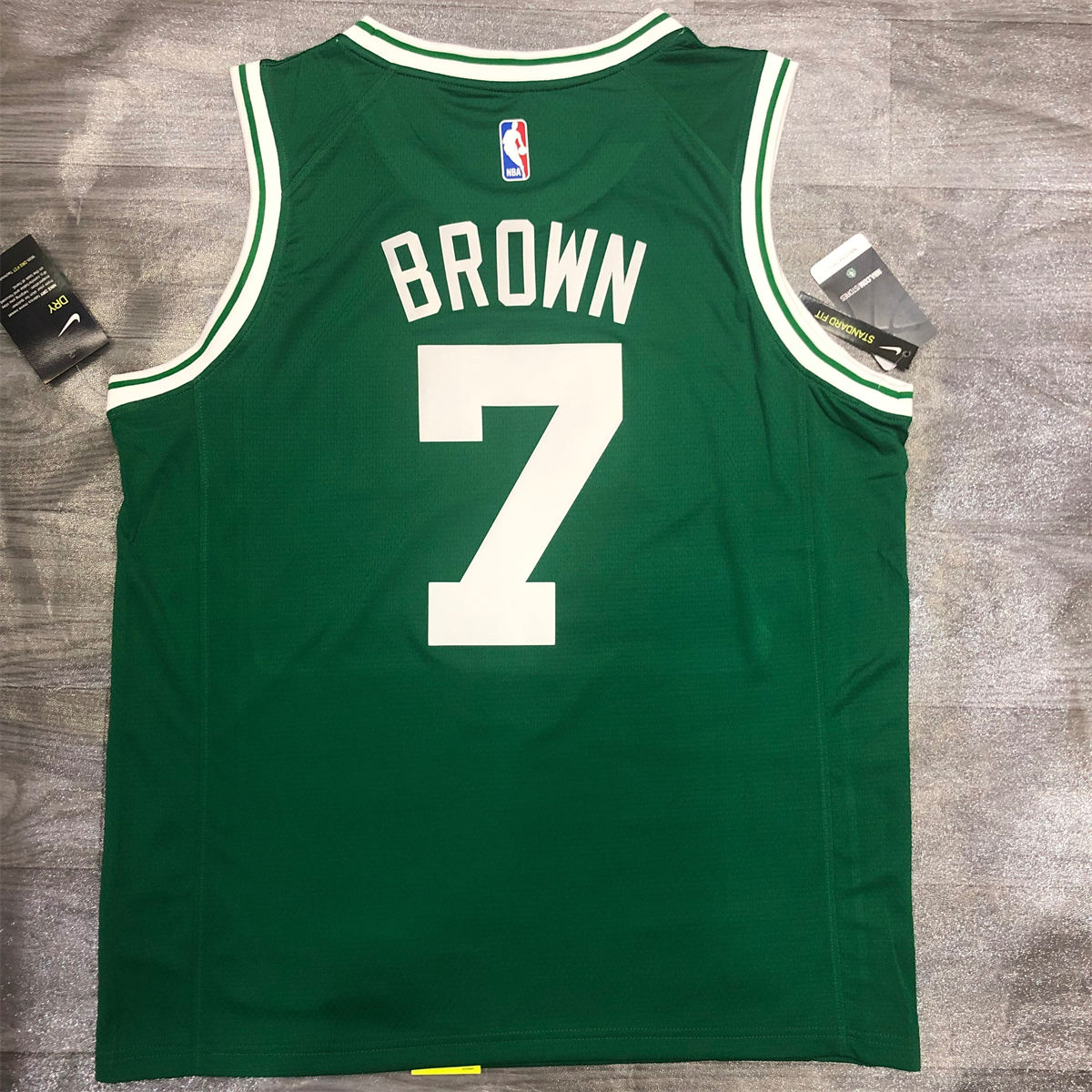 NBA Boston Celtics round neck Retro Green Jersey Brown#7 S-XXL