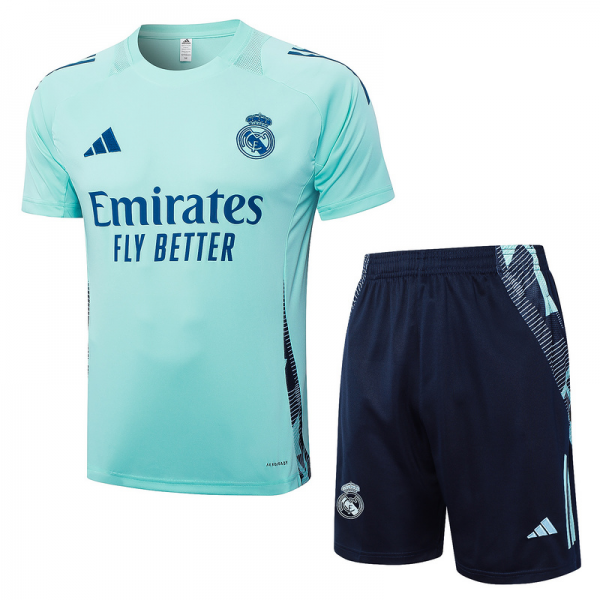 24/25 Real Madrid Light green Training Set Shirt and Shorts