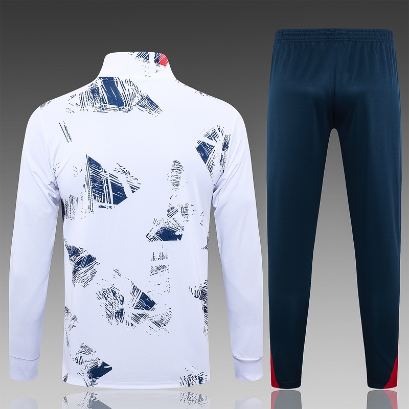 2024/25 Paris White Jacket Training Suit Set Football Team Shirt Sports Fashion