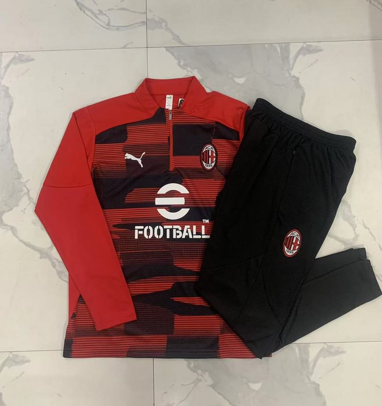24/25 AC Milan Red Long-sleeved half-pull training kit Football team kit