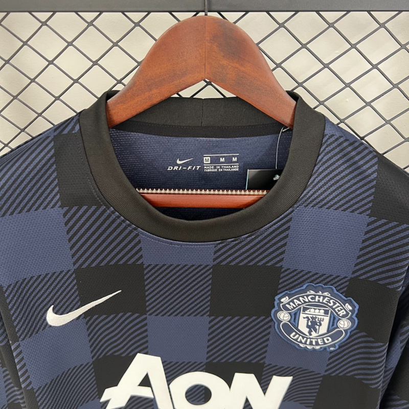 Retro Manchester United 2013/14 Black  Long Sleeves jersey Fan Version