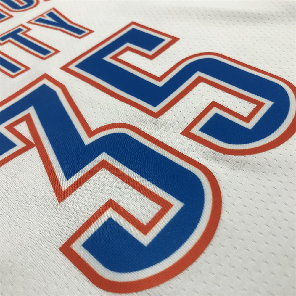 NBA Oklahoma City Thunder V-Neck White Jersey DURANT#35 S-XXL