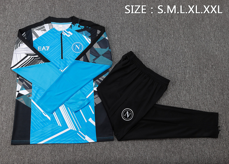 24/25 Naples Take blue Long-sleeved half-pull training kit Football team kit