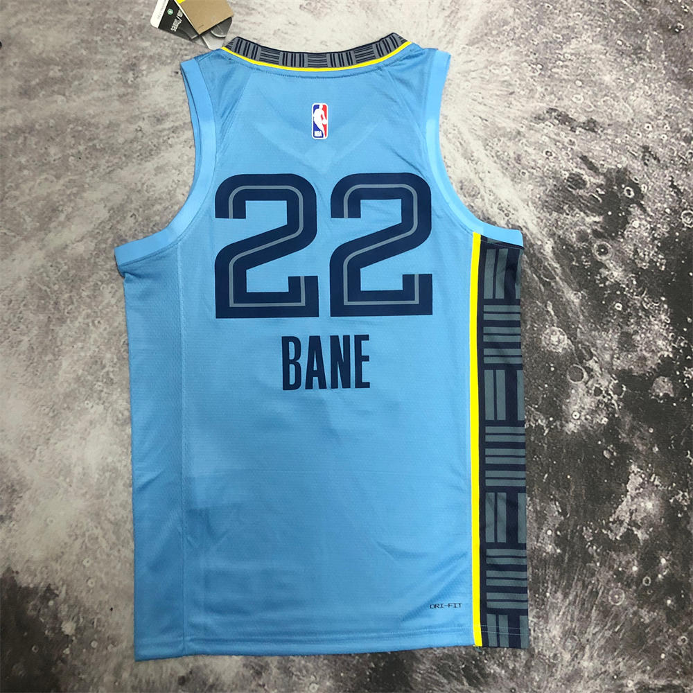 NBA Memphis Grizzies V-Neck Blue Jersey BANE#22 S-XXL