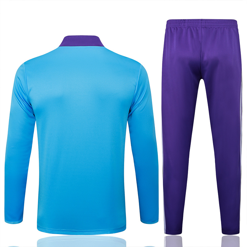 202526 Real Madrid Light blue Long-sleeved half-pull training kit Football team kit