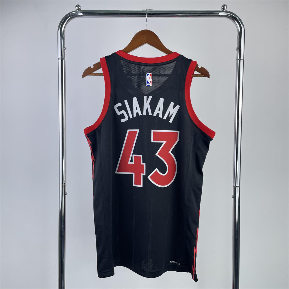 NBA Toronto Raptors V-Neck Black jersey SIAKAM#43 S-XXL