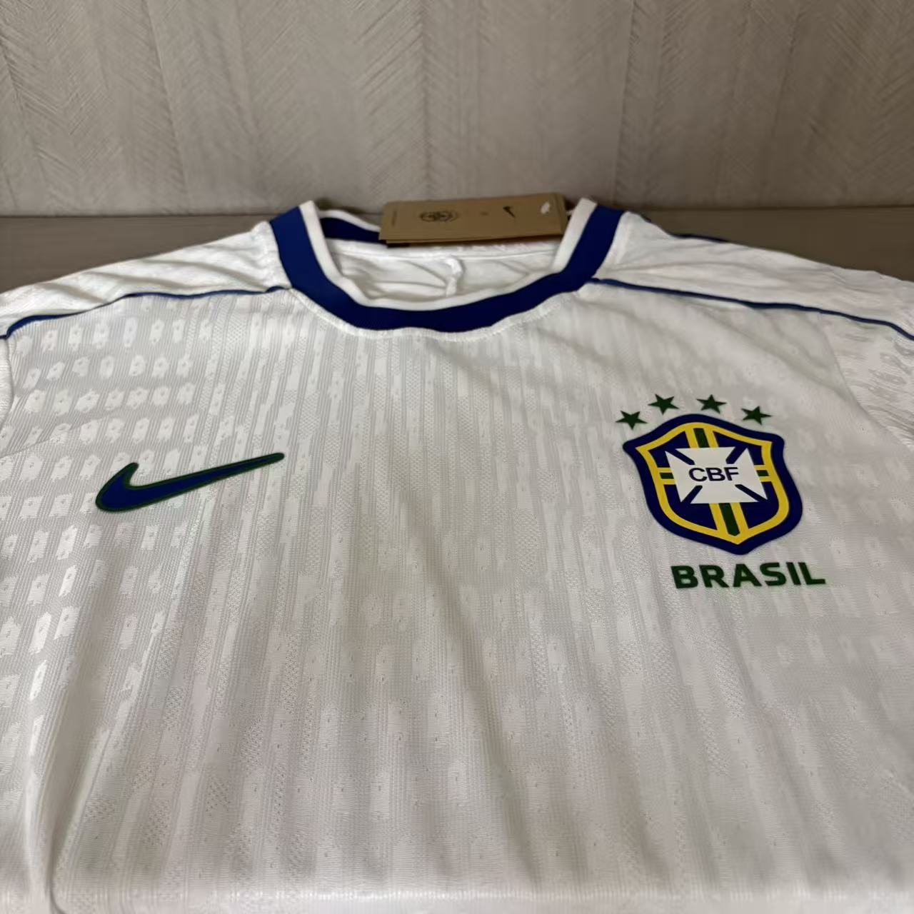 Retro Brazil 1998 White Jersey Player Version