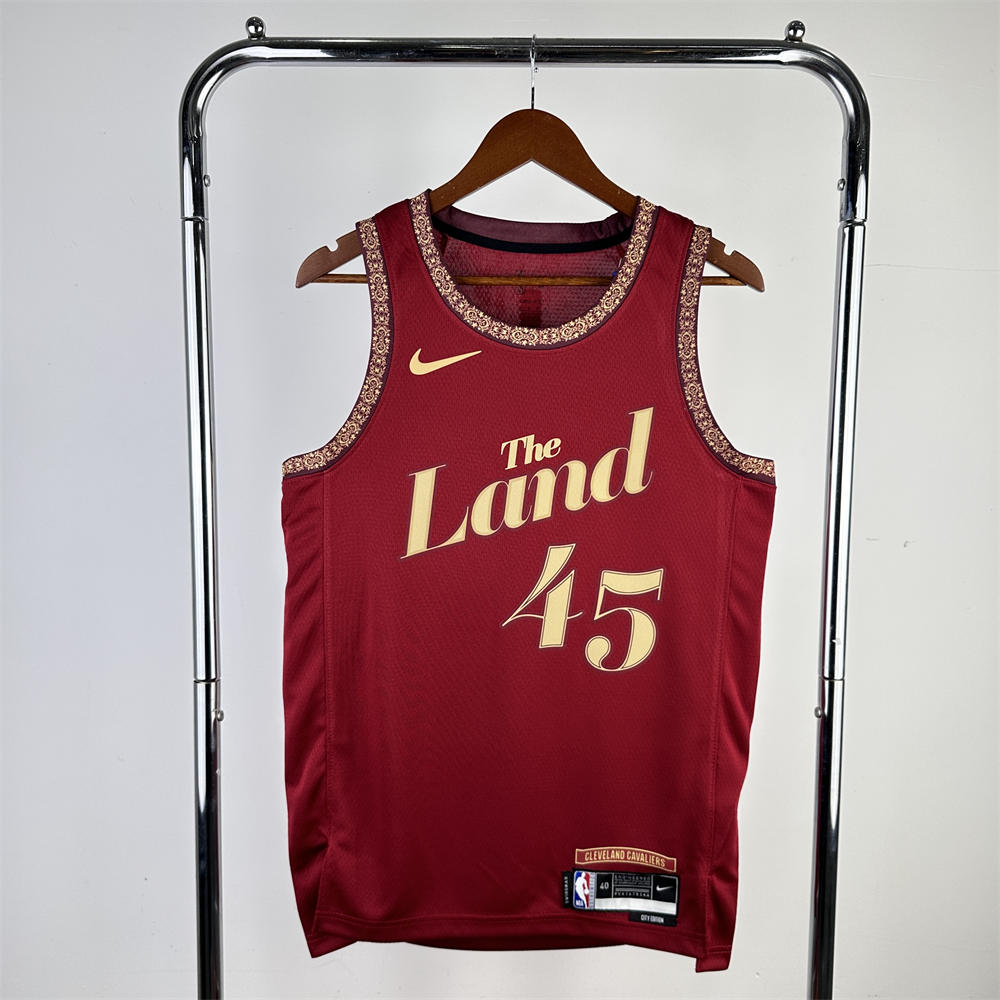 NBA Cleverland Cavaliers 2024 Round Neck Red jersey MITCHELL#45 S-XXL