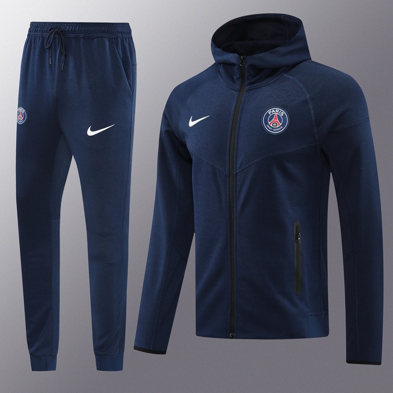 2024 PSG Royal Blue Hoodie Jacket Kit Set Football Team Shirt Sports Fashion