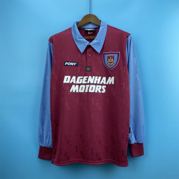 Retro West Ham United 95/97 home long sleeve jersey Fan Version