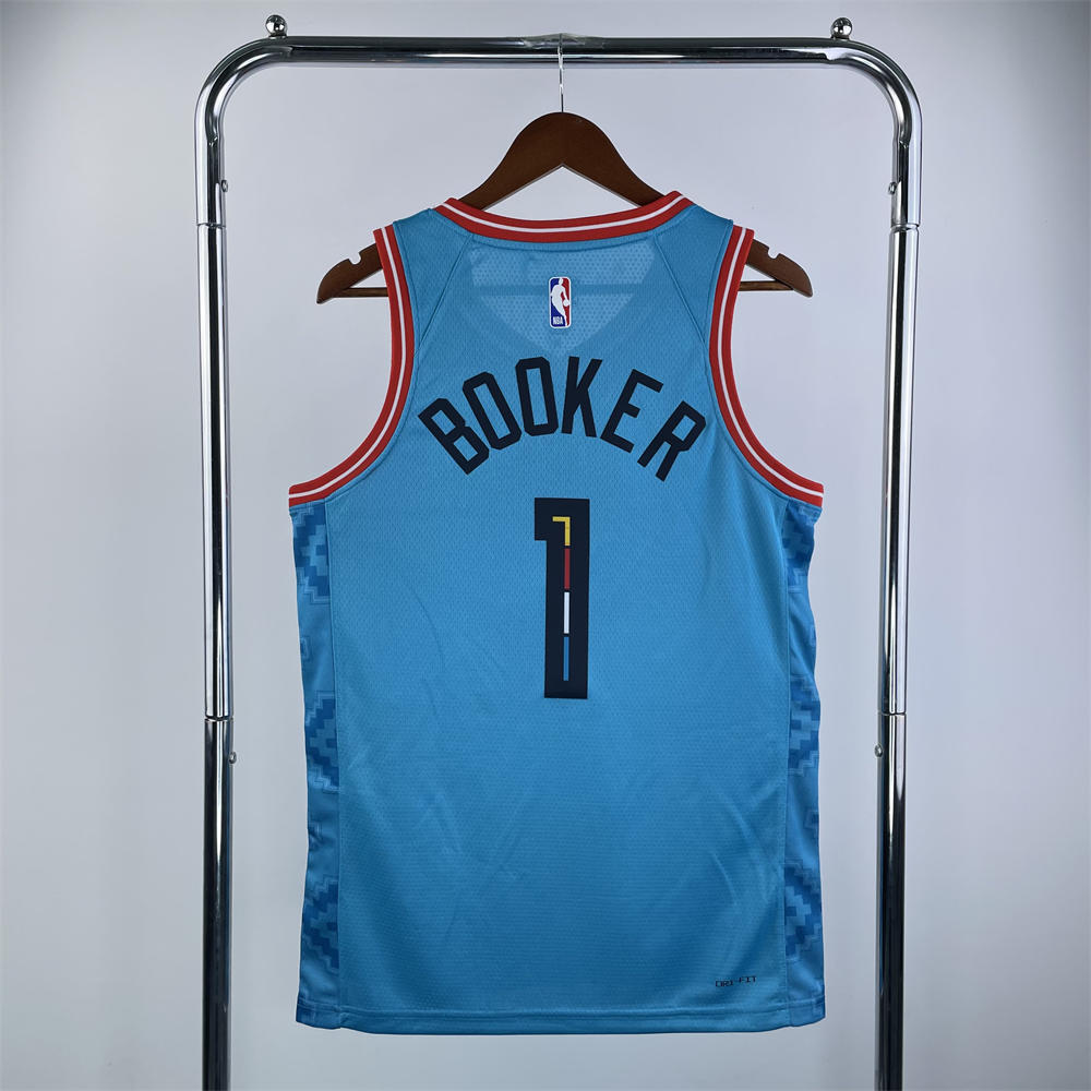 NBA Phoenix Suns V-Neck City Edition Blue jersey BOOKER#1 S-XXL
