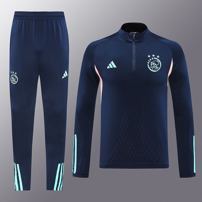 2024 Ajax Royal Blue Jacket Training Suit Set Football Team Shirt Sports Fashion