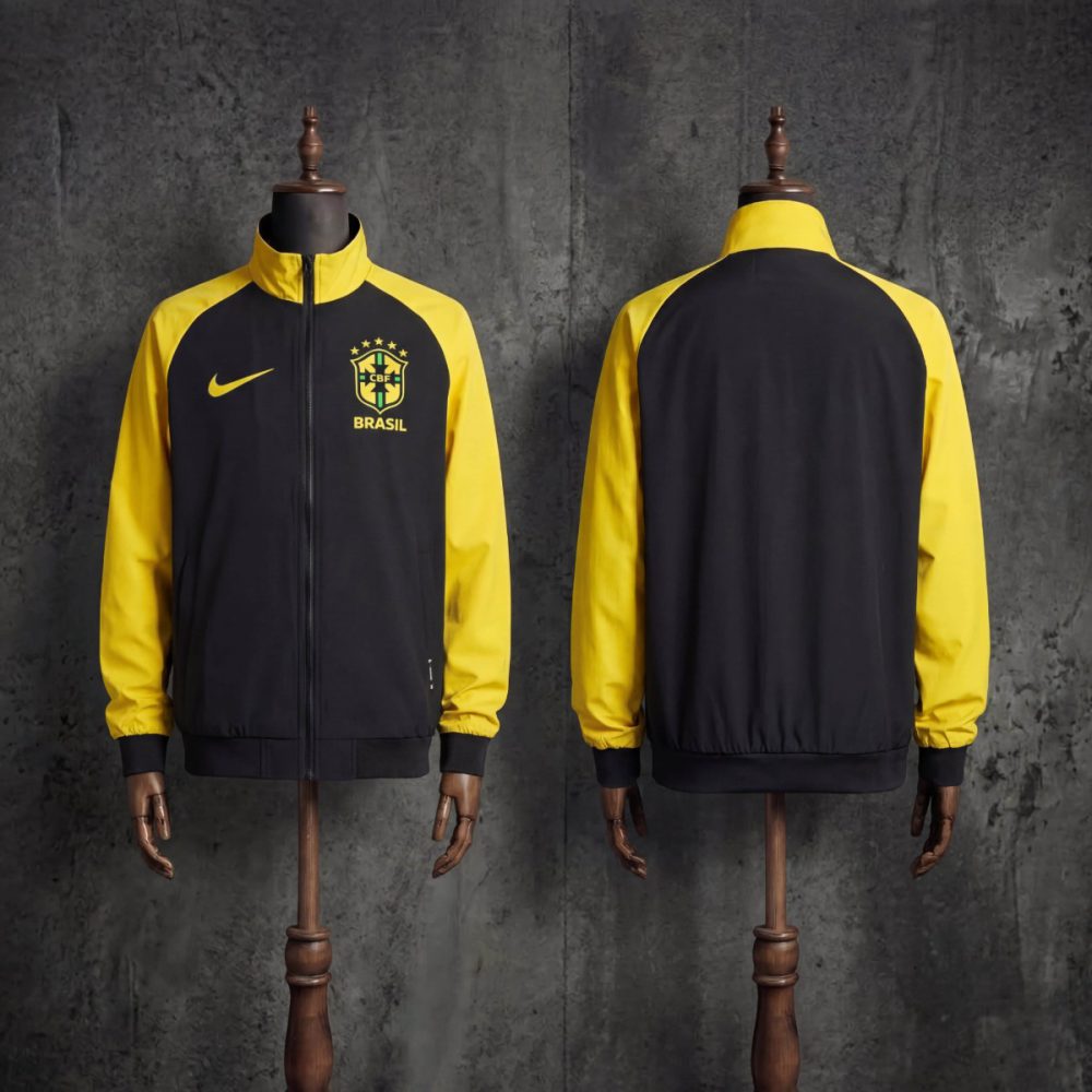 2026 Brazil Black and Yellow Windbreaker