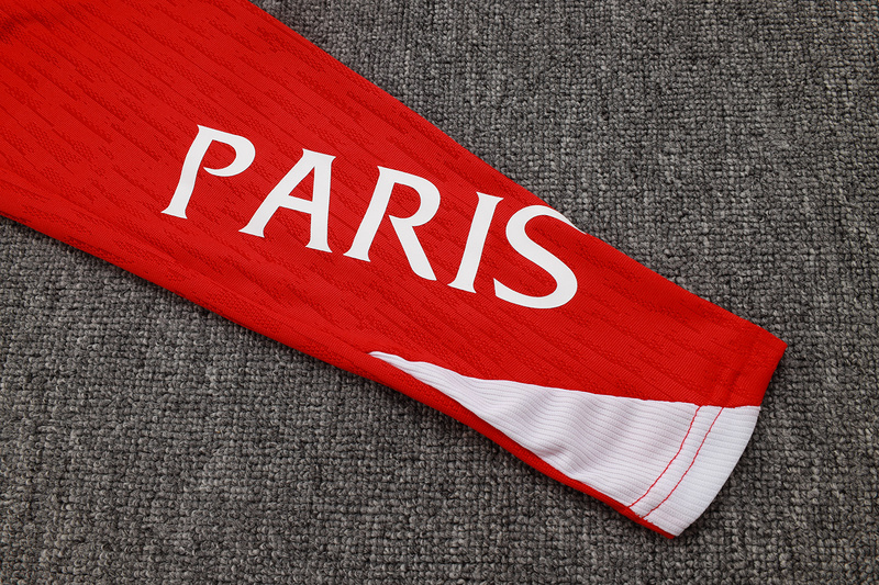 202526 Paris Red Long-sleeved half-pull training kit Football team kit
