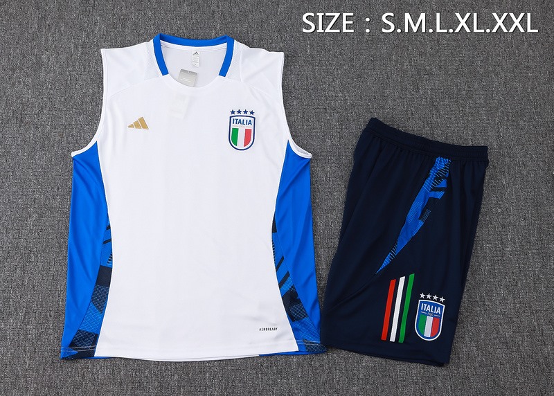 24/25 Italy White Training Set Shirt and Shorts