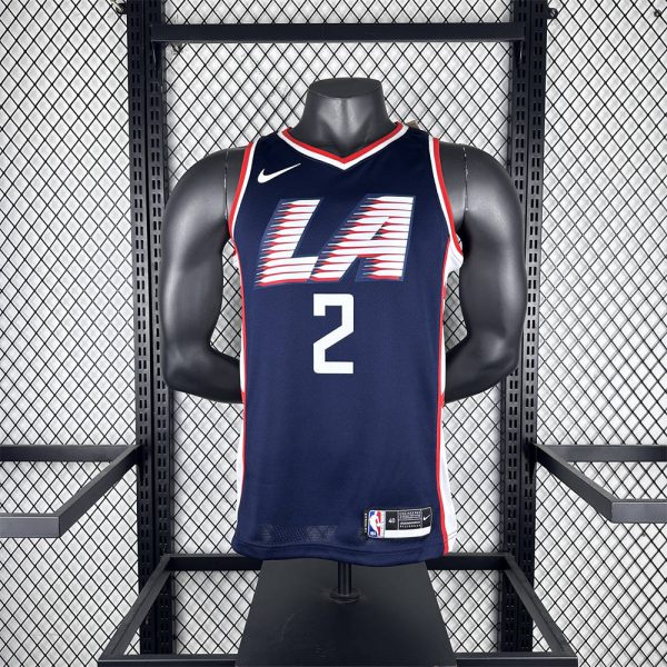 NBA Los Angeles Clippers 2019 City Edition Round Neck dark blue Jersey LEONARD#2 S-XXL