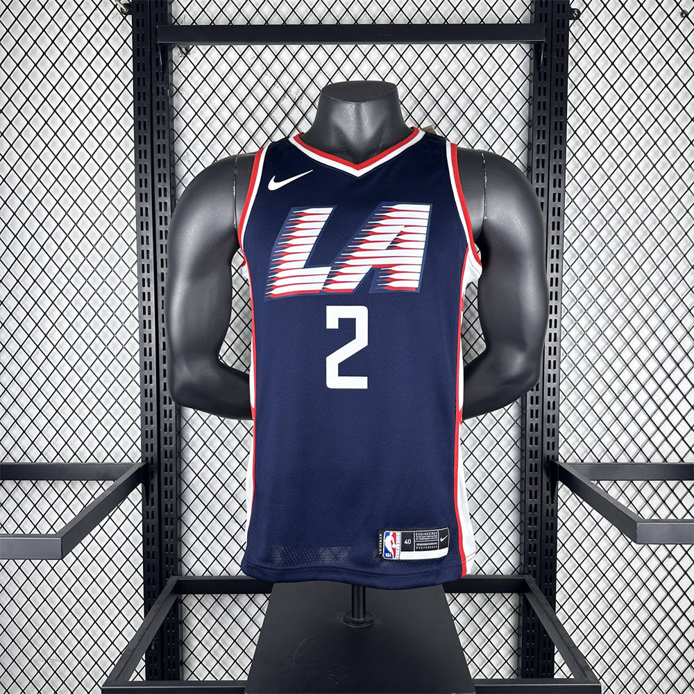 NBA Los Angeles Clippers 2019 City Edition Round Neck dark blue Jersey LEONARD#2 S-XXL