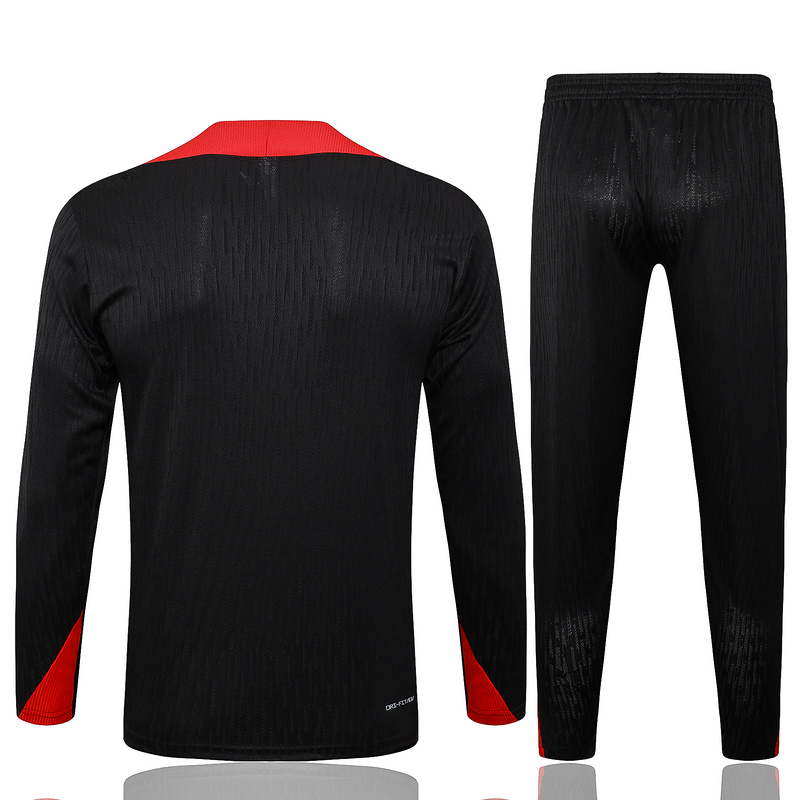 24/25 Liverpool Black Long-sleeved half-pull training kit Football team kit