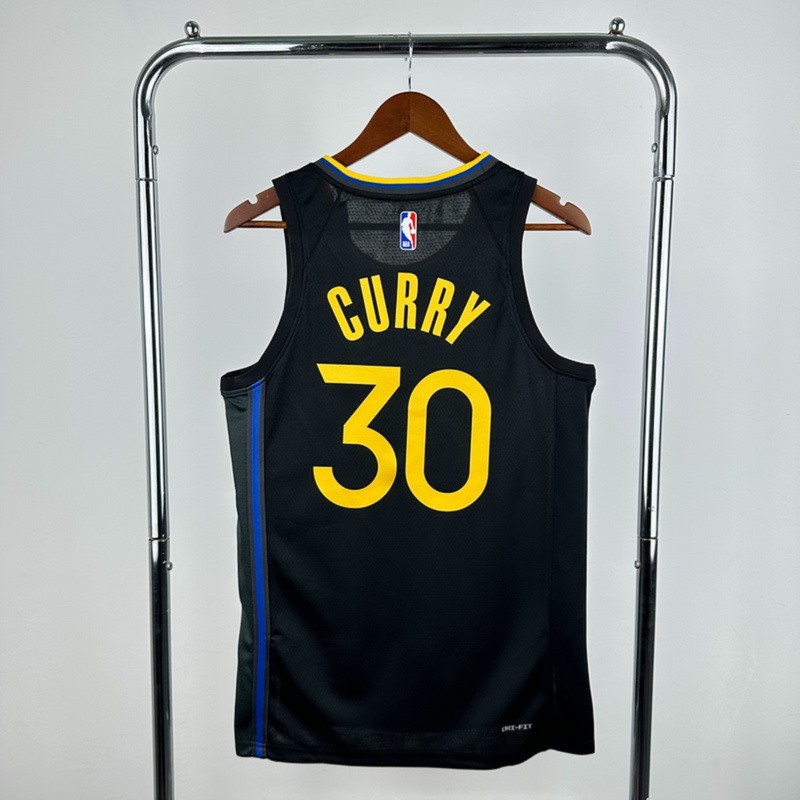 NBA 2025 Golden State Warriors Round Neck JORDAN Edition Black Jersey CURRY#30 S-XXL