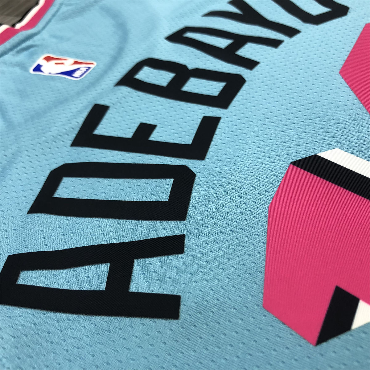NBA Miami Hearts round neck Light Blue Jersey ADEBAYO#13 S-XXL