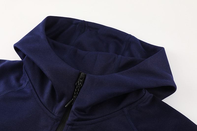 2024 Nike Royal Blue Hoodie Jacket Kit Set Football Team Shirt Sports Fashion