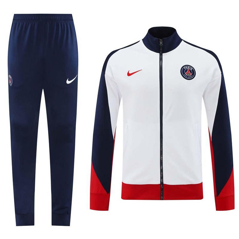 2024 PSG White Jacket Training Suit Set Football Team Shirt Sports Fashion