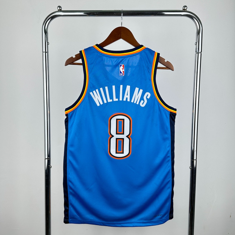 NBA Oklahoma City Thunder V-Neck Blue Jersey WILLIAMS#8 S-XXL