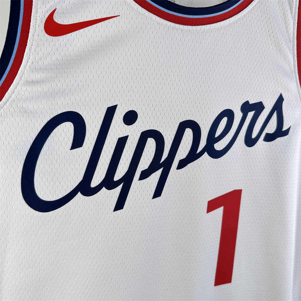 NBA Los Angeles Clippers 24/25 Round Neck White Jersey HARDEN#1 S-XXL